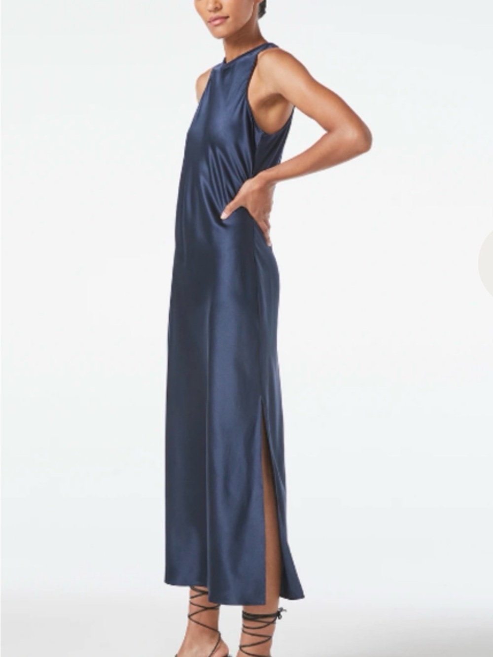 FRAME Women's Washable Silk Bias Midi/Maxi Dress SZ L - Picture 3 of 9